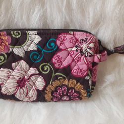 Vera Bradley Small Cosmetic Makeup Zipper Pouch Case


