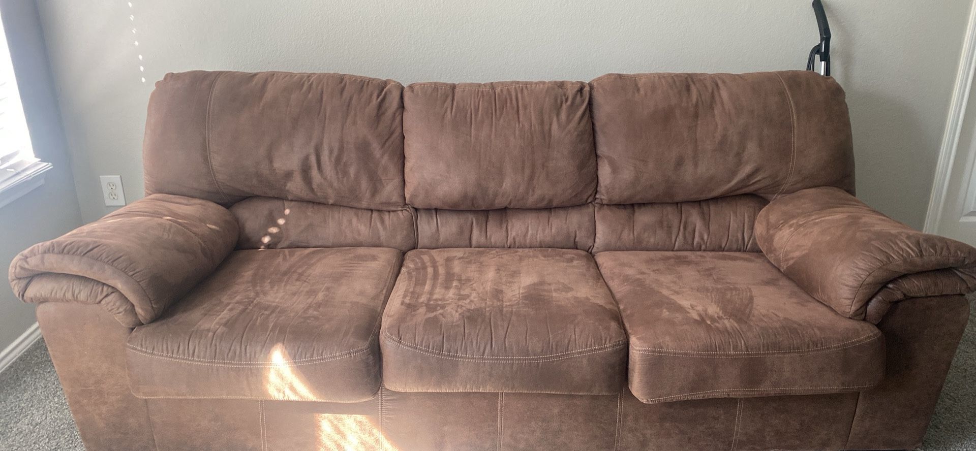 Brown Suede Couch