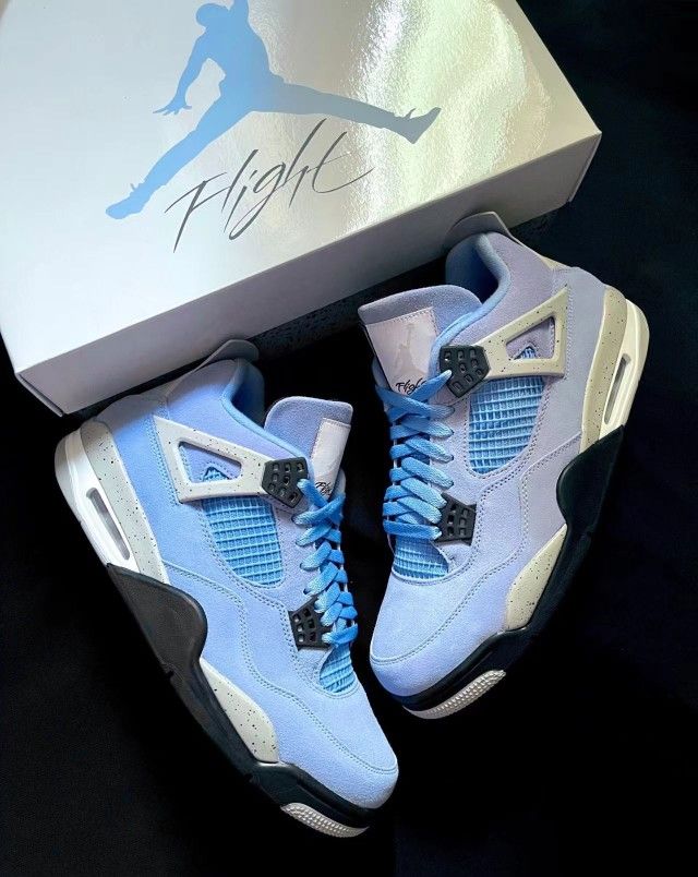 Jordan Air Jordan 4 "University Blue" Lightweight Braided Mid-top Retro Basketball Shoes Men's University Blue