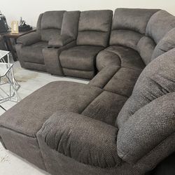 Sale💫 Ashley Brown Color | 6 Pc Modula,r Sectiona,l | Reclinin,g Sectiona,l With Chais,e 