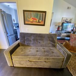  Serta - Light Gray Polyester Full Size 2-Seat Sofa Bed