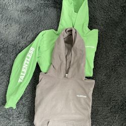 Talentless Heavyweight Hoodie Green Tan | Bundle lot of 2 | Men Large