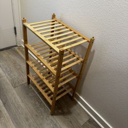 Bamboo Shoe Organizer Rack