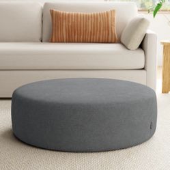 AllModern Grey Round Ottoman
