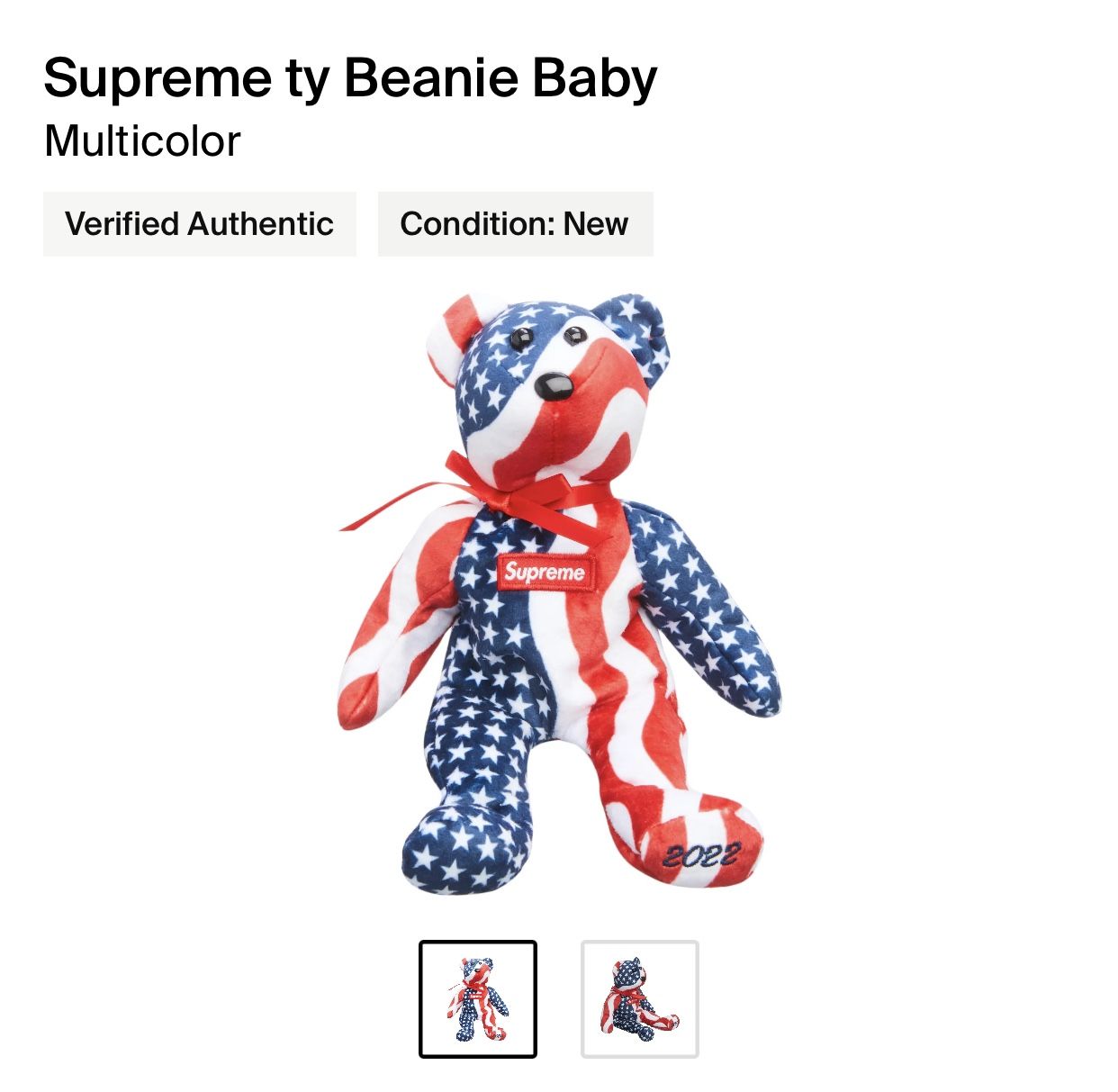 Supreme Ty Beanie Baby Brand New Sealed