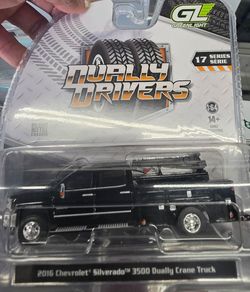 Toys Greenlight Dually Drivers 2016 Chevy Silverado 3500 Crane Truck