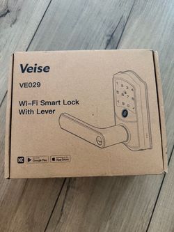 Veise VE029 Wi-Fi Smart Lever Lock with Digital Keypad, Matte Black