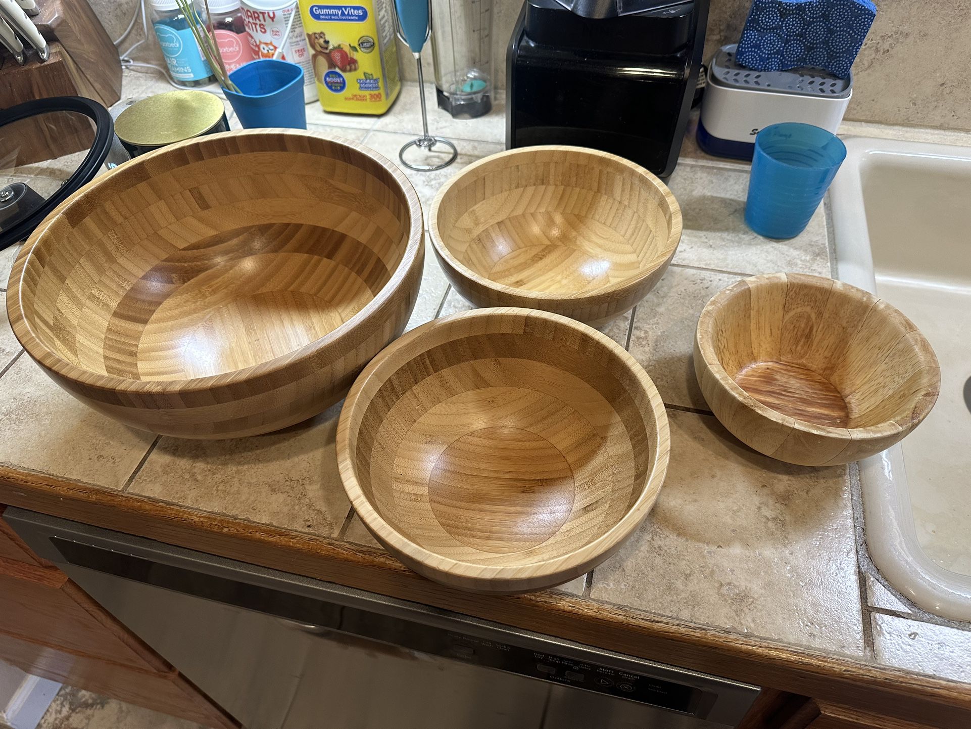 Wood Bowls and cheese plate