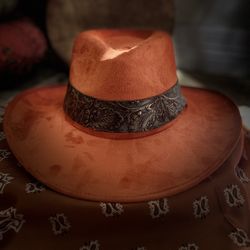 🧡Burnt Orange Rancher Hat size M