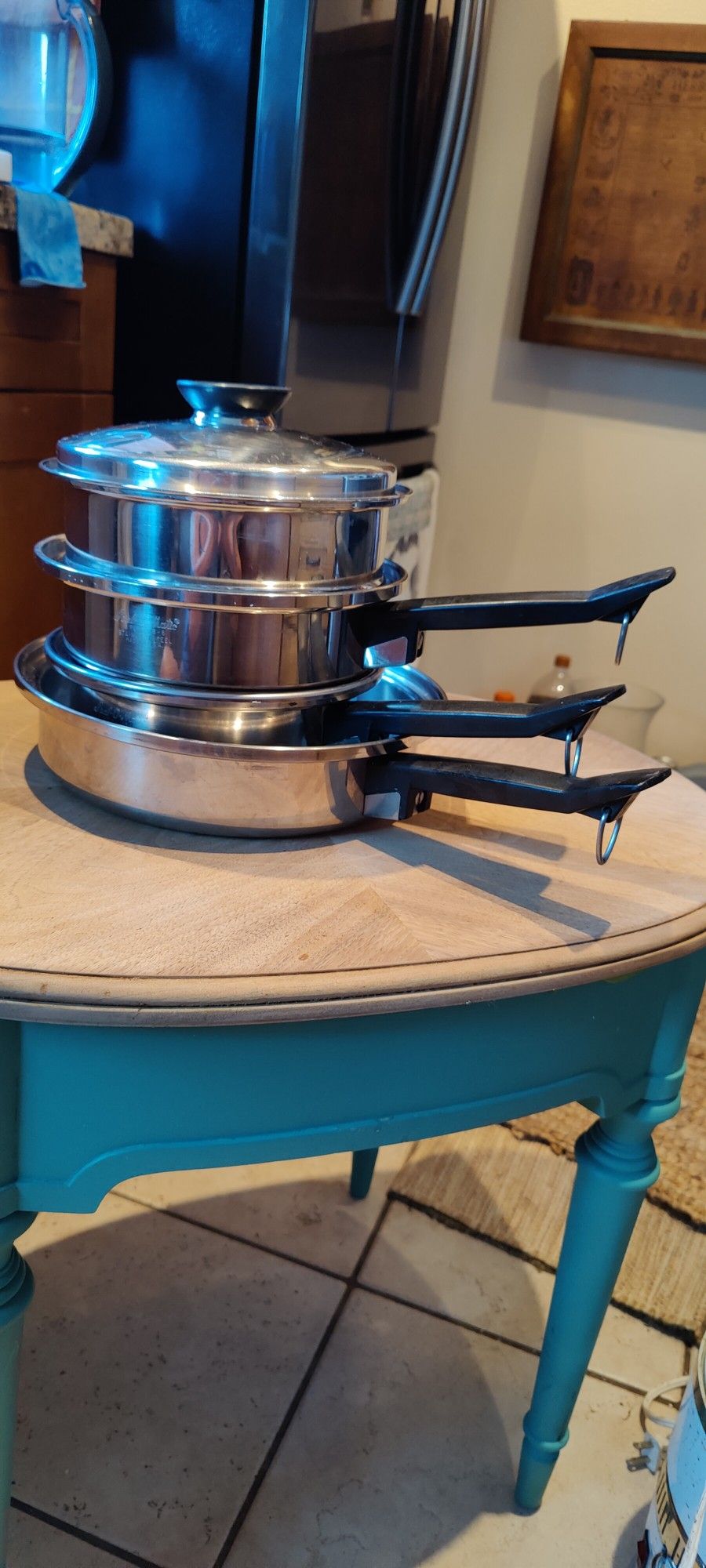 Stainless Steel 3-Ply Vintage Seal-O-Matic Pots/Pans- 6 Piece Set