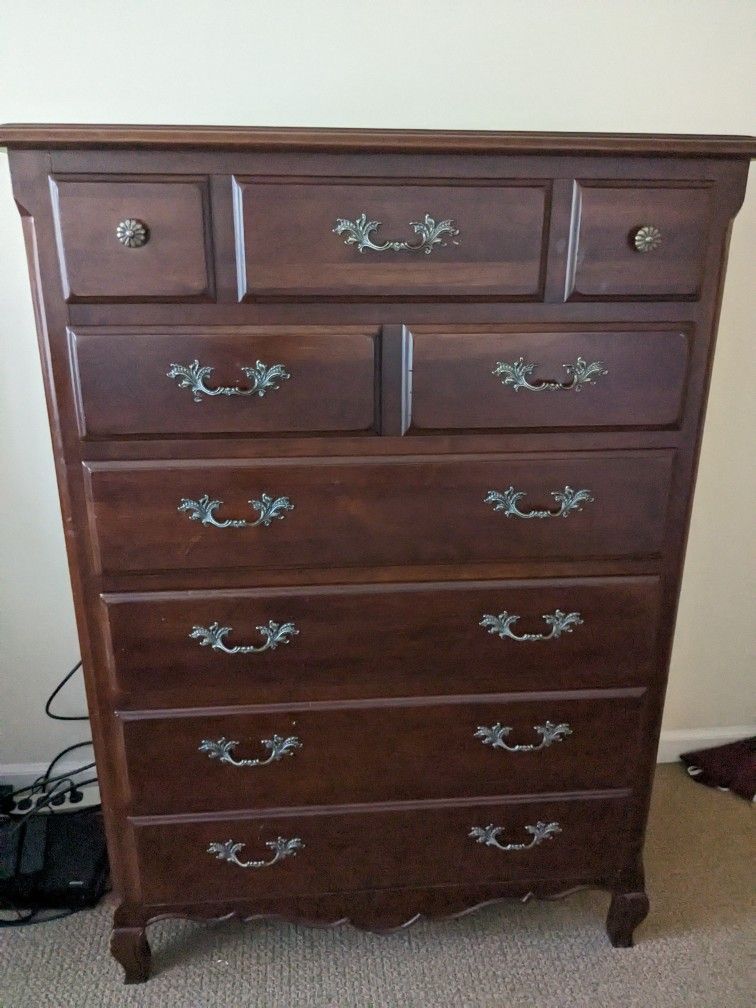 vintage 90s Thomasville mahogany dresser 5 piece furniture set