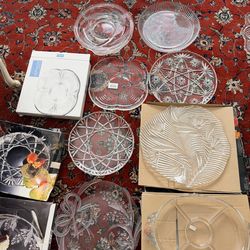 Crystal appetizer tray platter $15 each