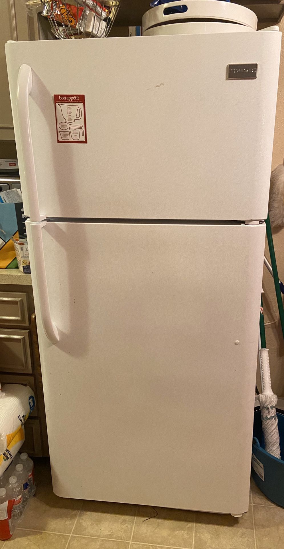 White Frigidaire refrigerator