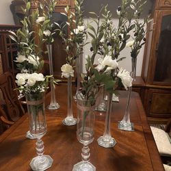 Tall Crystal Vases ( 8) 