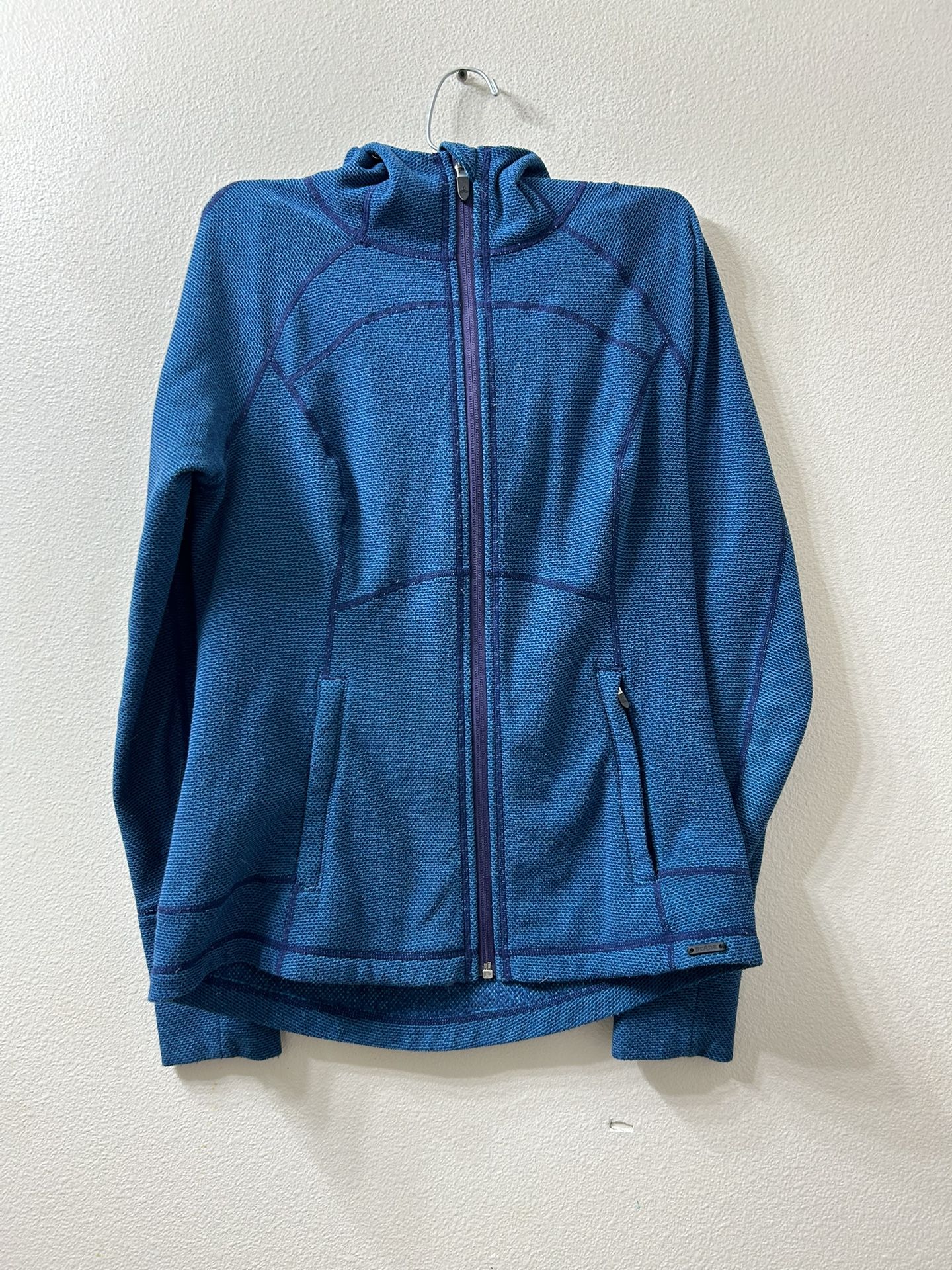 Women’s prAna sweater, zip up, blue, Small
