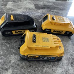 3 Dewalt Batteries 