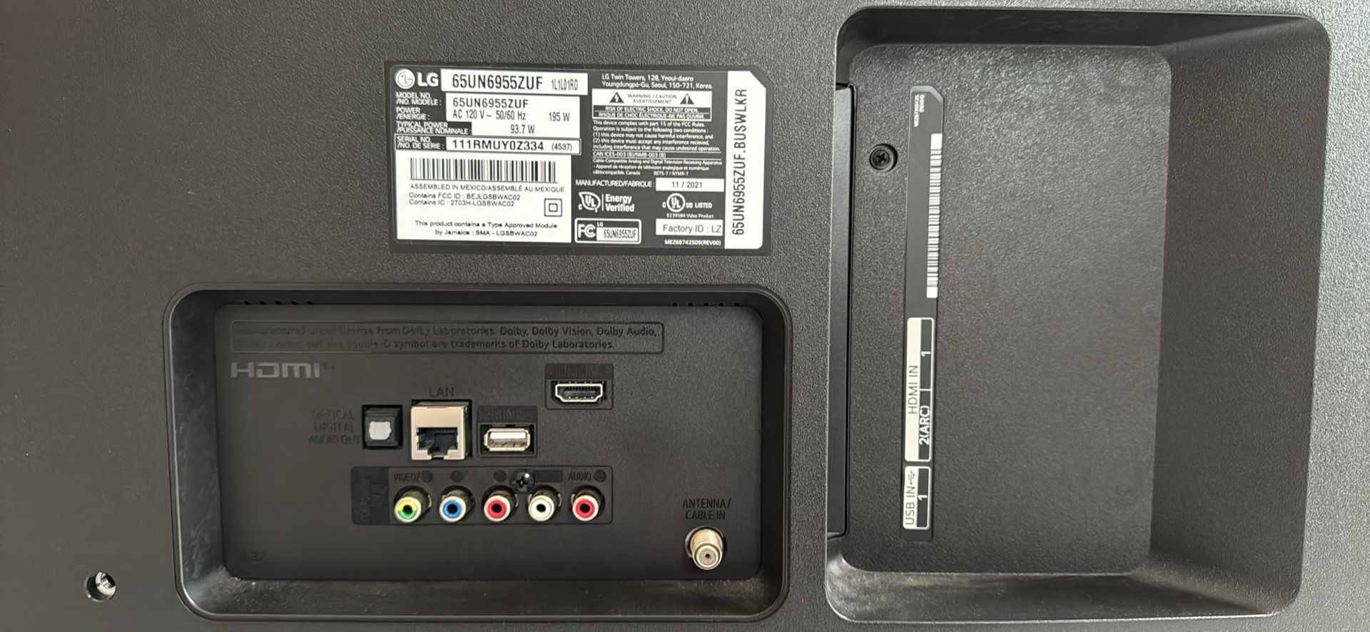 LG 65” Smart Tv