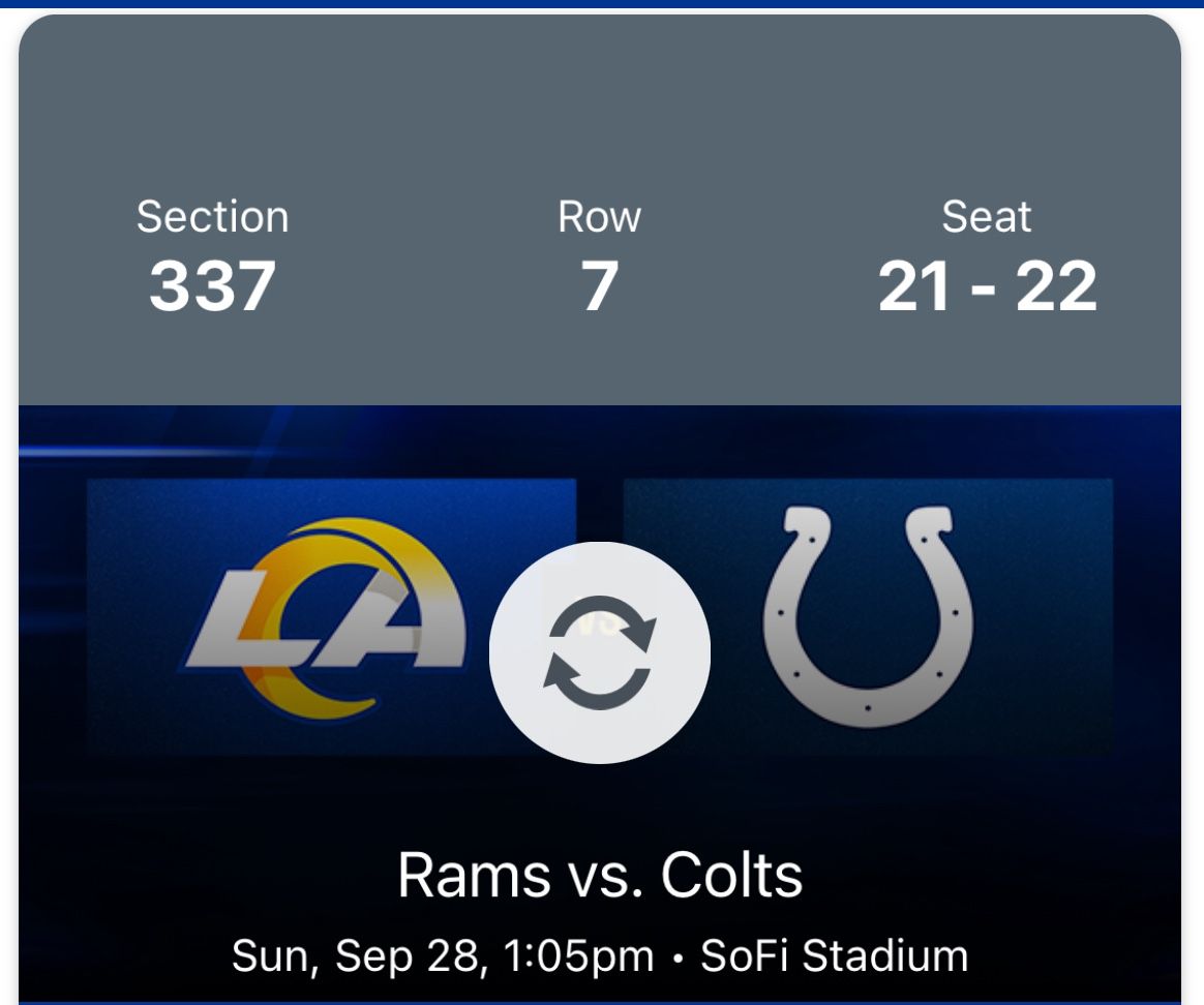 2 RAMS TICKETS 9/28