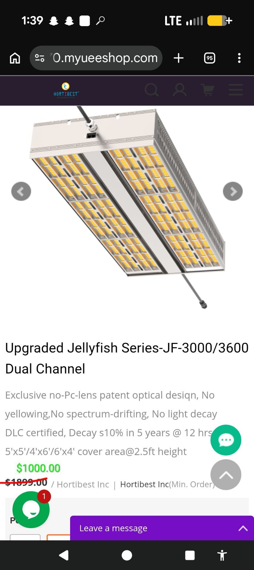 Hortibest JF 3600 series LED Grow Light