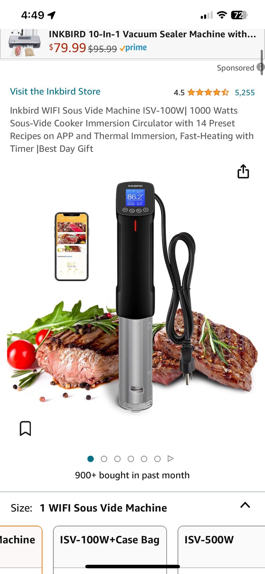 New Inkbird Sous Vide With Vacuum Bags With Pump
