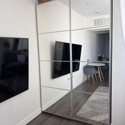 IKEA PAX Wardrobe with Sliding Mirror Doors