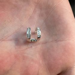 Magnet diamond silver earring real solver