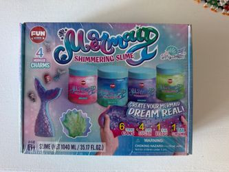 X-Mas Gift Idea - Mermaid Shimmering Slime Kit with 4 Mermaid Charms