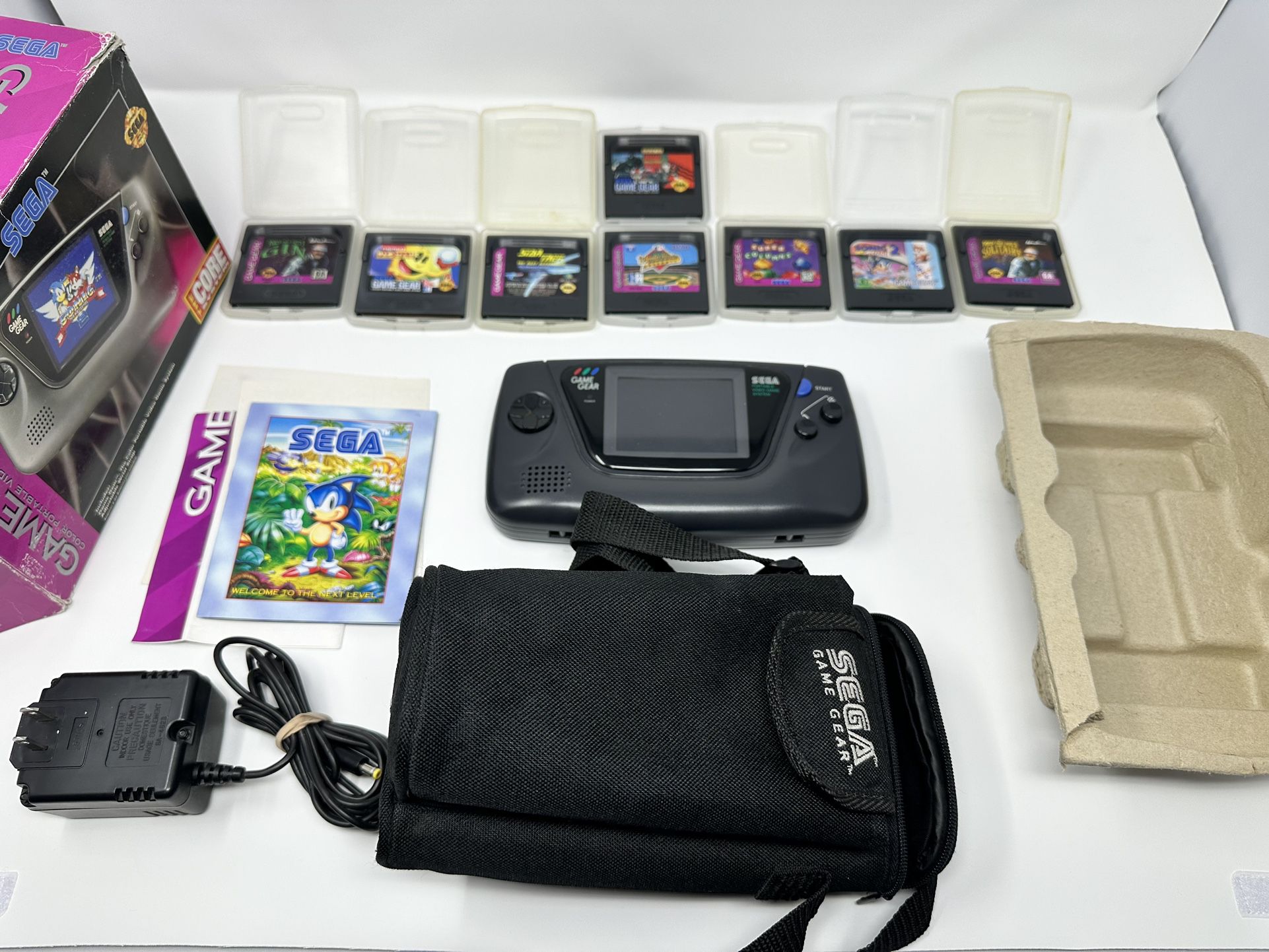 Sega Game Gear Console *NO SOUND* + 8 Games Tested Works