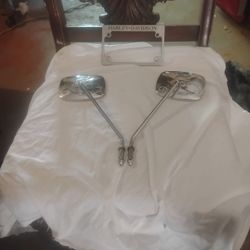 Harley Davidson License Plate Cover And Harley Davidson Mirrors .... 