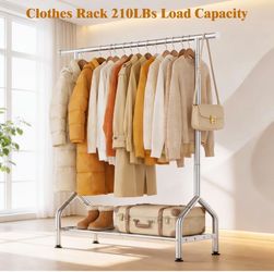 Metal Clothes Rack with Bottom Shelf
