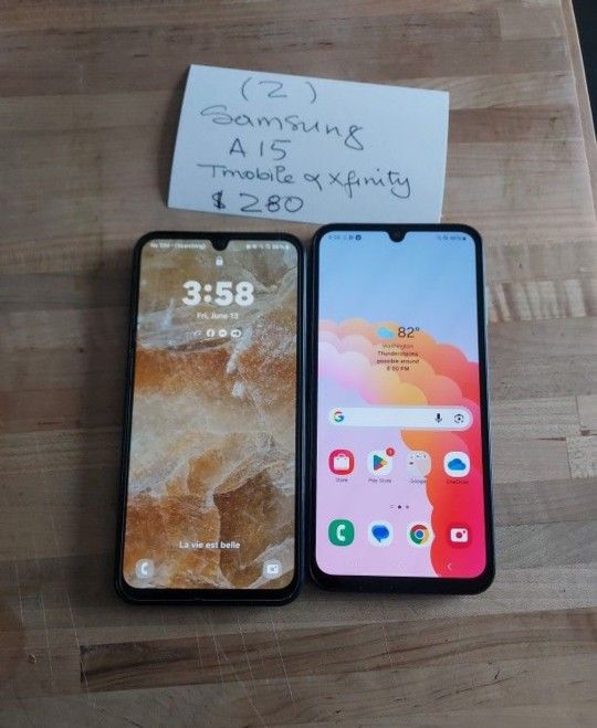 2 Samsung A15(AT&T &T-Mobile)  $225
