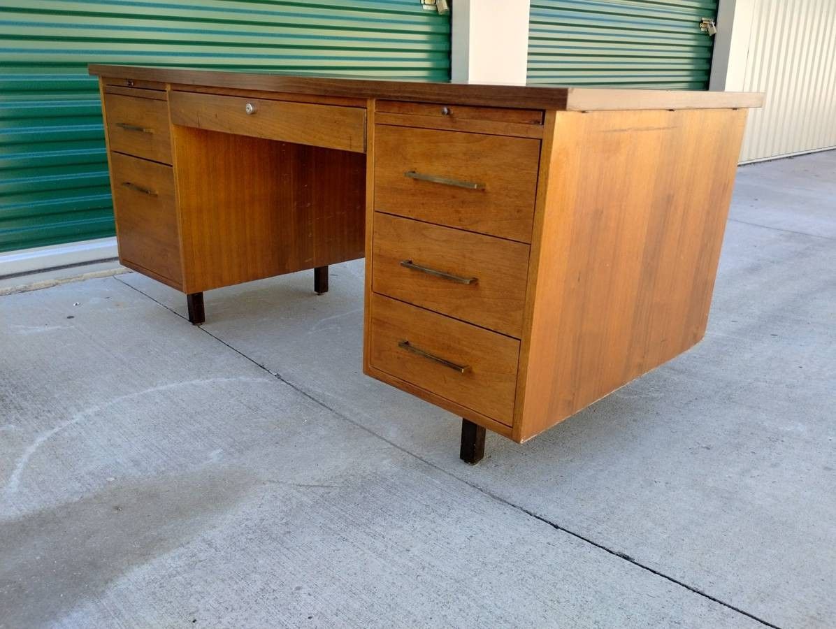 Vintage Mid Century Modern "Tanker' Desk - Made in NC!