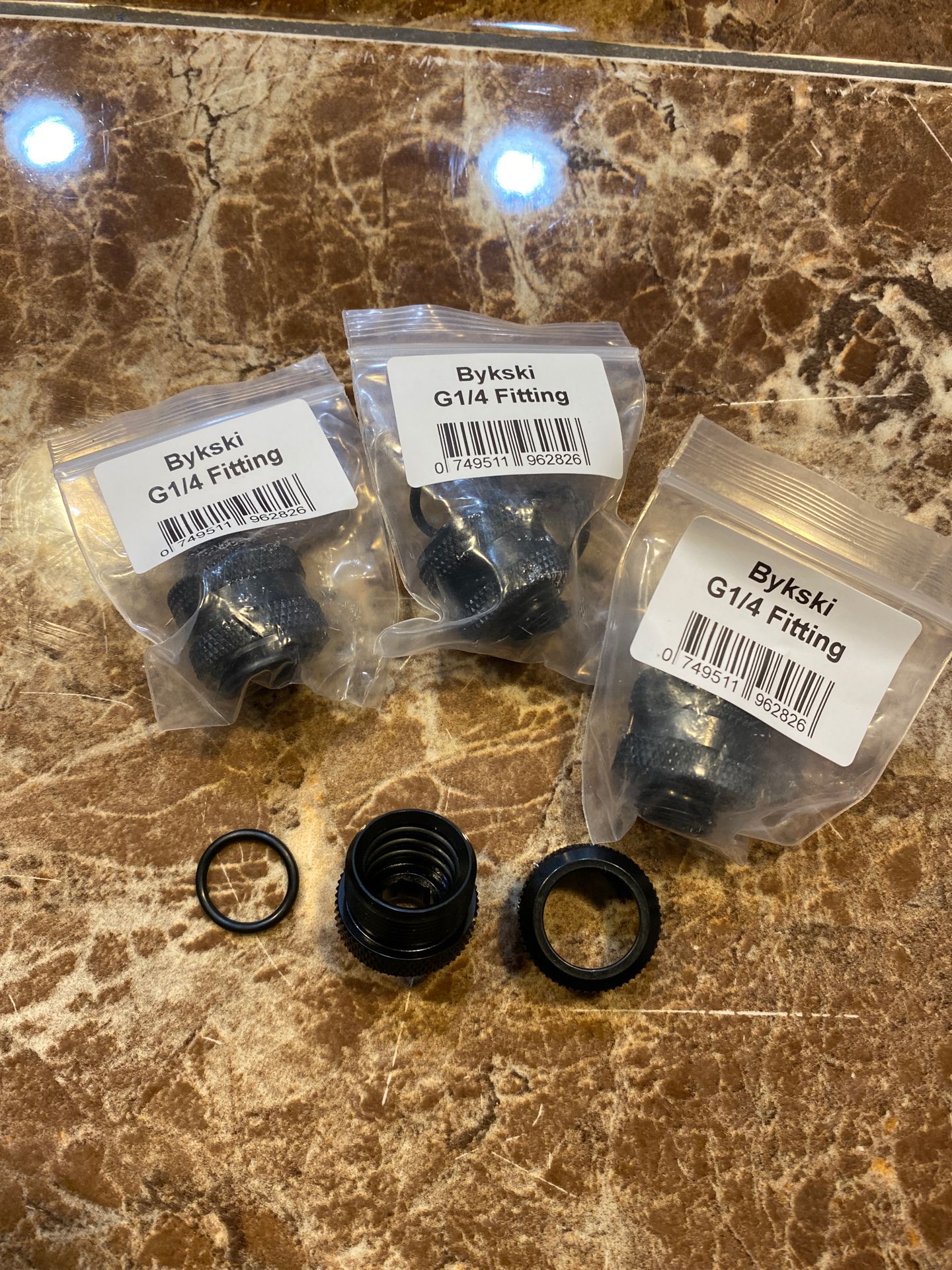 4 of Bykski G1/4" to 14mm OD PETG Quad Seal Fitting Hard TUBE water cooling system