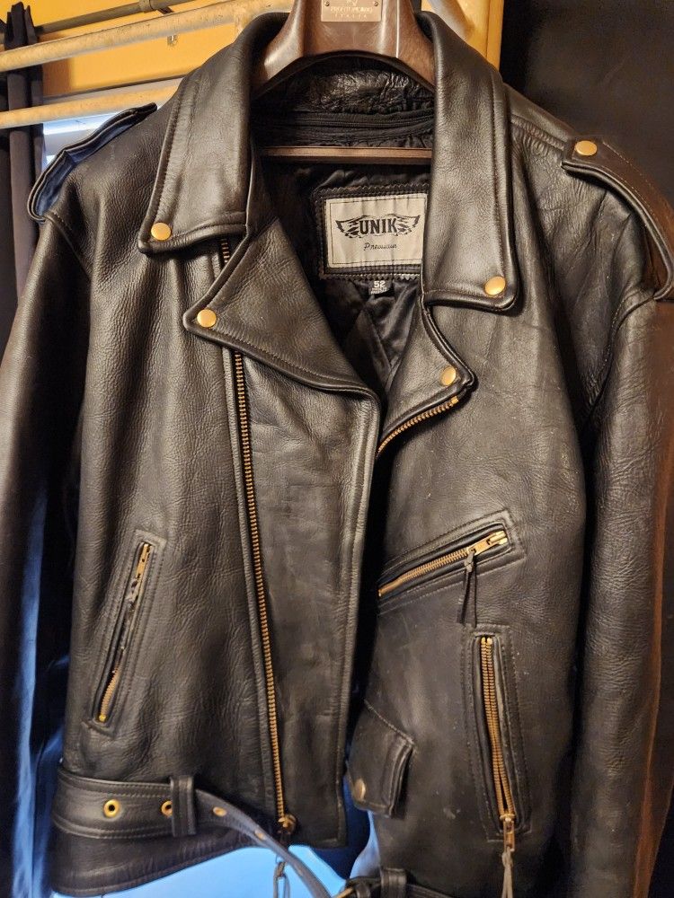 UNIK premium Black Leather Motorcycle Jacket