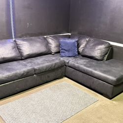 Black Suede Sectional