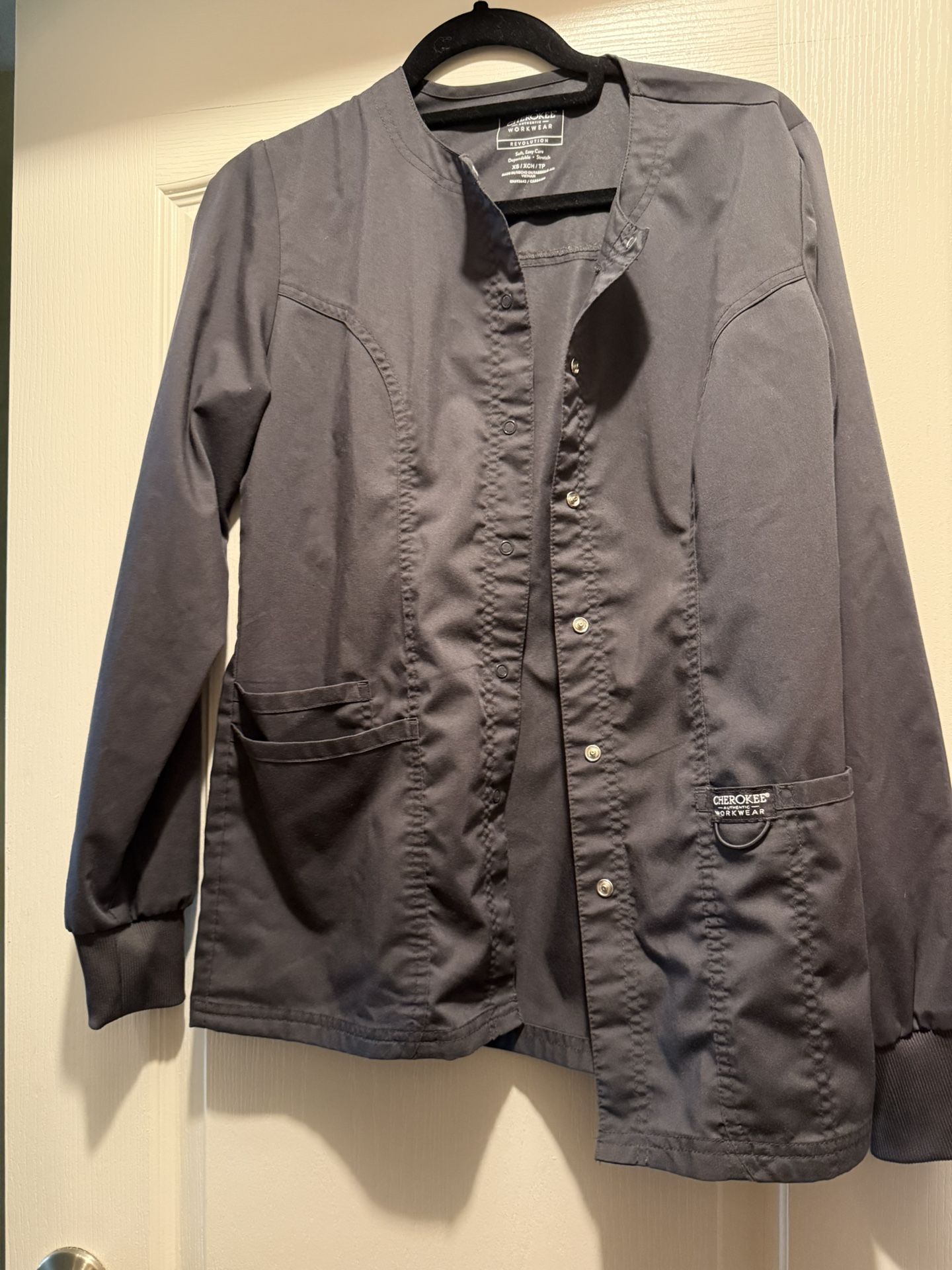 Cherokee Scrub Jacket XS Charcoal Grey