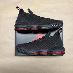 Nike Air Lebron 16 Fresh Bred Black Red Men’s basketball shoes size 14 Rare!