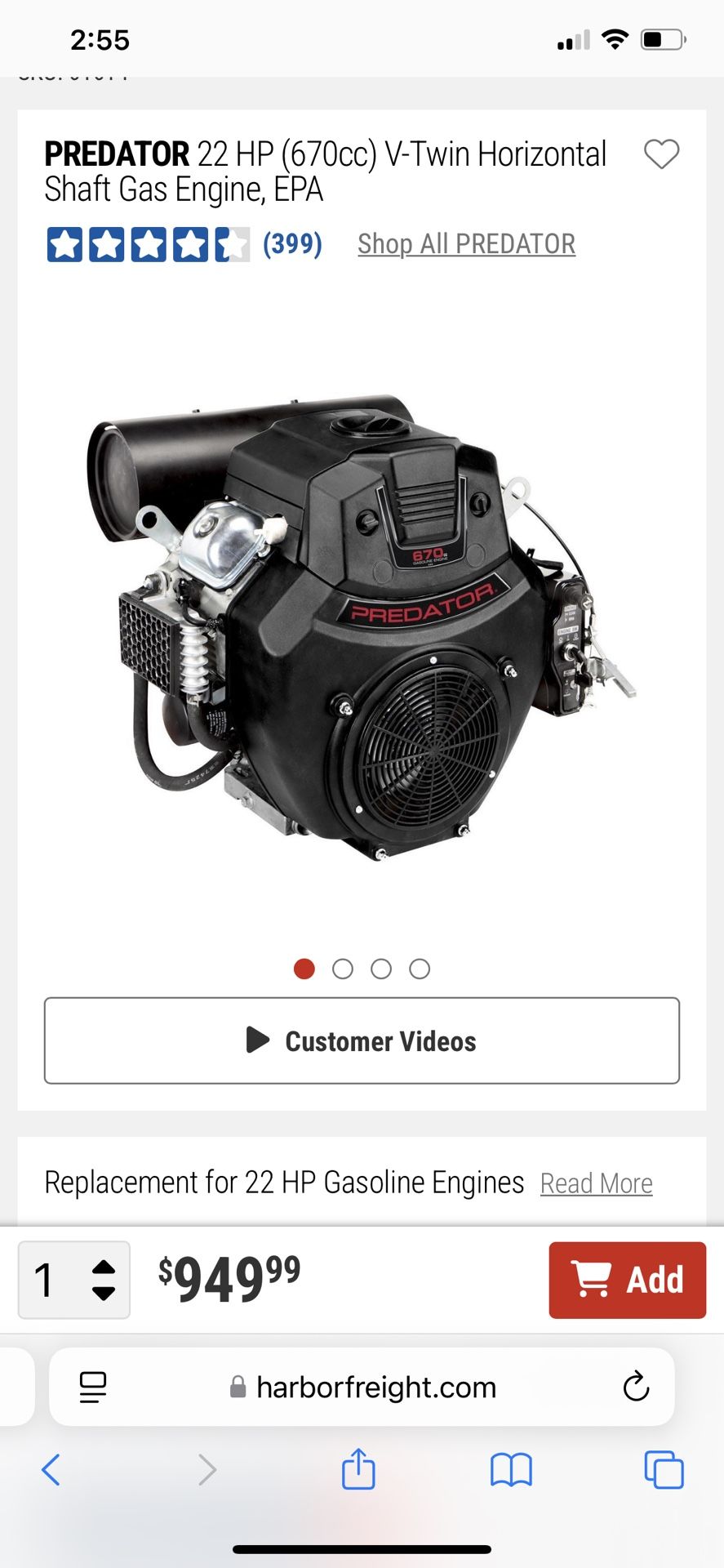 22 Hp Predator Engine