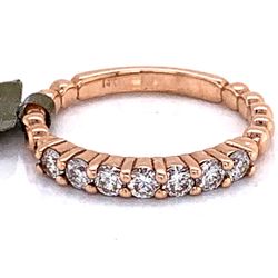 0.60 TCW Round Diamonds Wedding Anniversary Ring Band Solid 14k Rose Gold