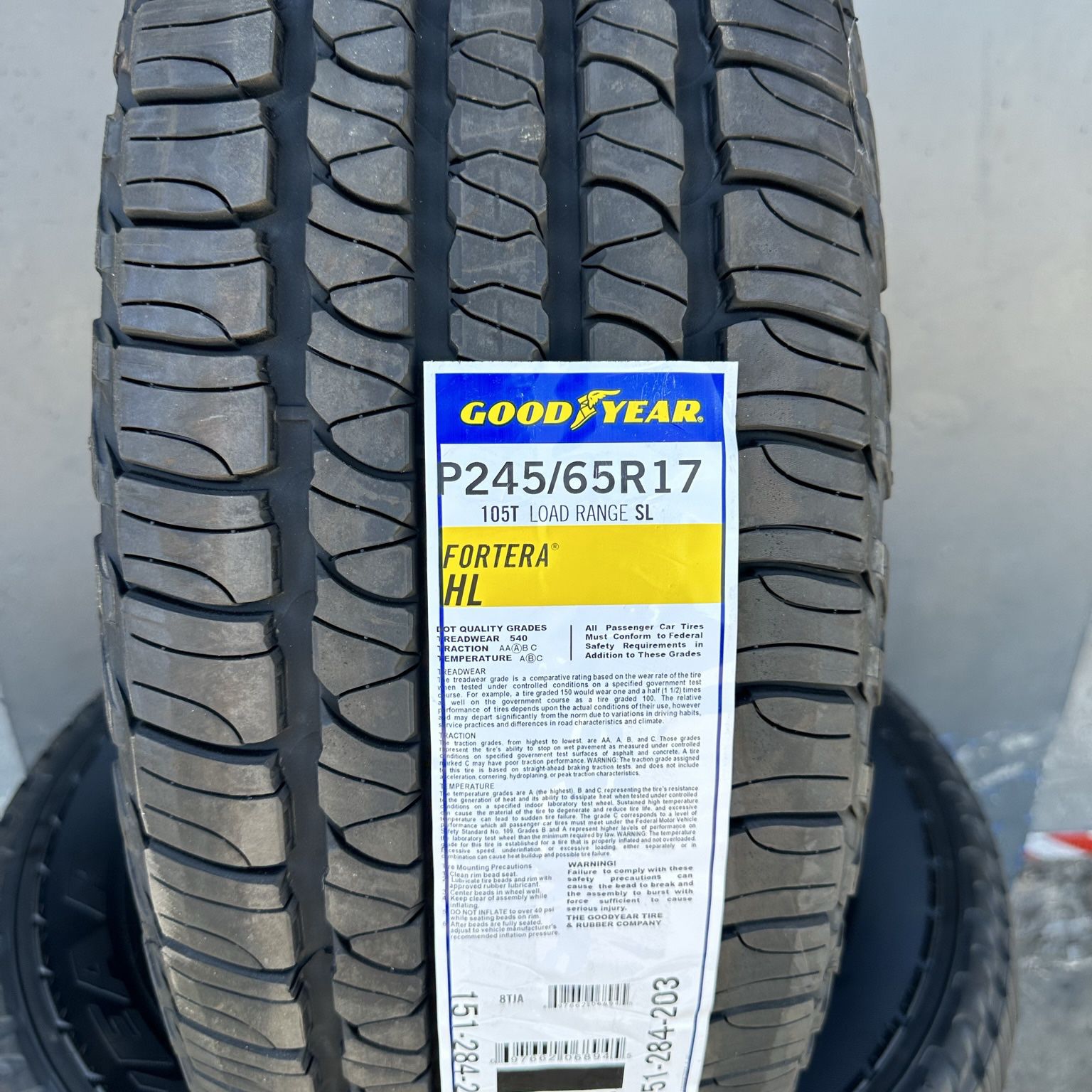 245/65/17 New set Of Goodyear Tires Installed 