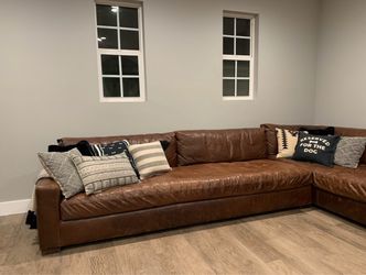 RH Maxwell Italian Leather Sectional – Brompton Cocoa