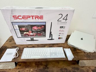 Brand New 24” Sceptre Monitor Bundle - Keyboard, Mouse & Laptop Stand