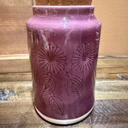 Purple floral canister