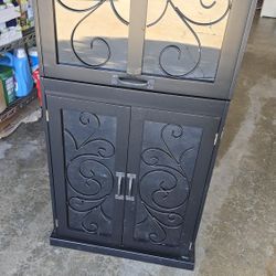 Black Decorative Bar / Cabinet w/ scroll work