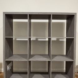 Modern Gray 9-Cube Bookshelf – Stylish Storage, Great Condition, Ready to Use