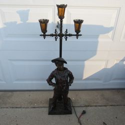 Siffleur "Whistler" French Sculpture By Millard Table Lamp 41" Tall


