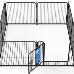 NEW Dog Playpen Outdoor, 24 Inch Height 8 Panels Foldable Dog Fence for Small Medium Large Puppy Cat and Rabbit, Pet Fence with Secure Door Latch Port
