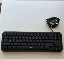 Compact Wired USB Keyboard Round Keycaps