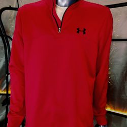 Under Armour Men’s Large Red 1/4 Zip Storm Armour Fleece  Pullover 