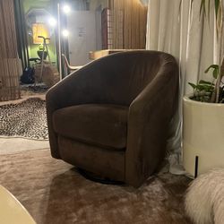 Brown Swivel Rocking Chair
